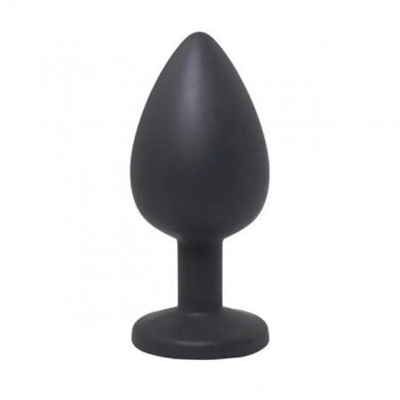 Mali crni silikonski analni dildo sa dijamantom | Size S