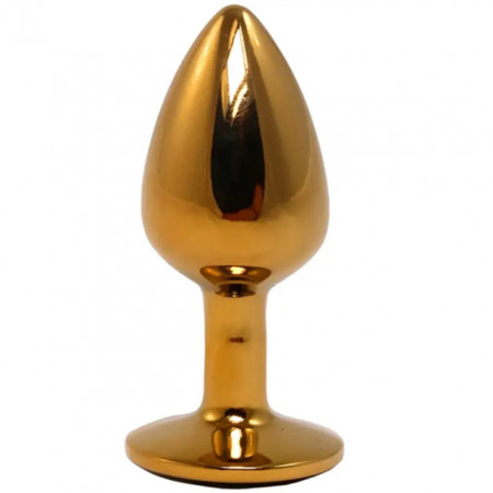 Mali zlatni analni dildo sa crnim dijamantom | Size S