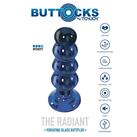 Stakleni analni dildo sa vibracijom | Radiant Vibrating Glass Plug