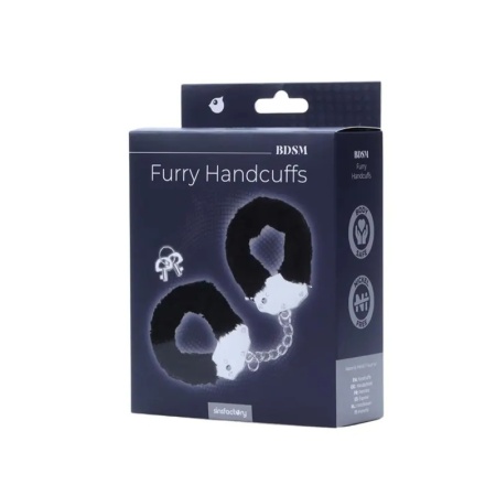 Metalne lisice crno krzno | Furry Fun Cuffs