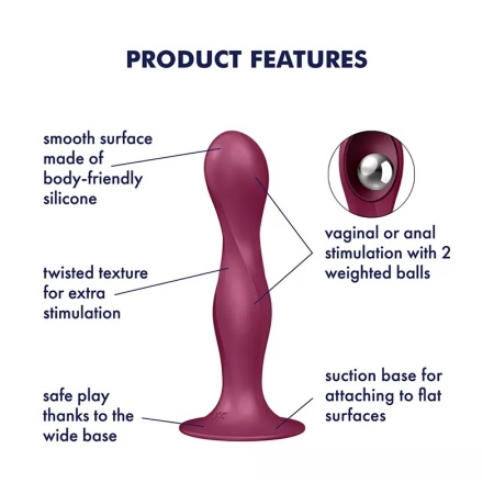 Silikonski dildo | SATISFYER Double Ball-R red