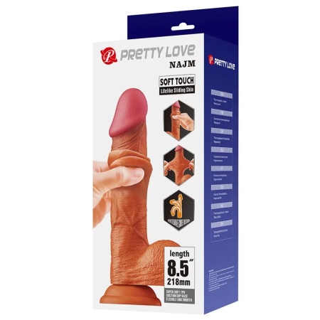 Dildo sa kozicom koja se pomera 22cm | Sliding Skin