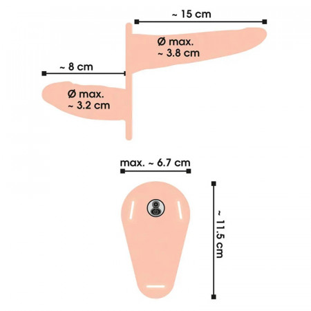 Dupli Vibrirajući Strap-On sa bežičnim daljinskim | Vibrating Double Strap-On