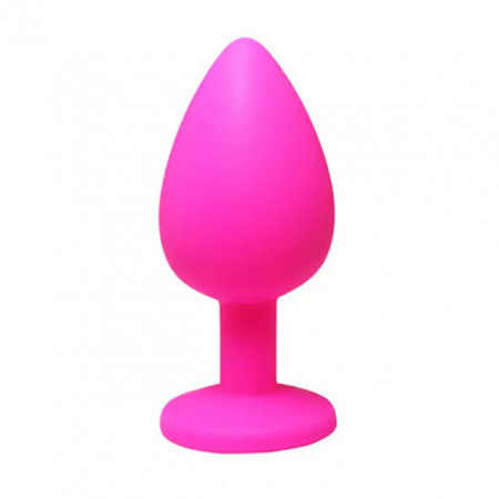 Mali rozi silikonski analni dildo sa dijamantom | Size S