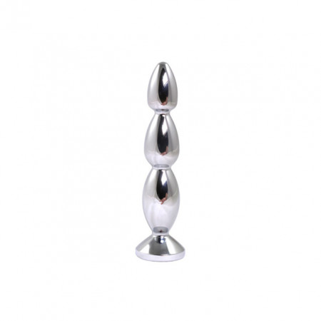 Metalni analni dildo sa rozim dijamantom 14cm | Size XL