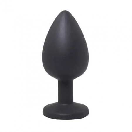Veliki crni silikonski analni dildo sa dijamantom | Size L