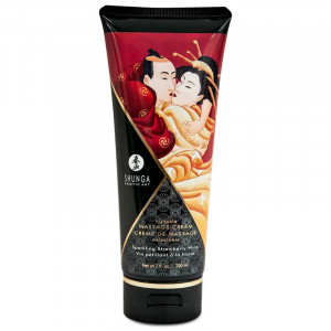 Krema za masažu sa ukusom šampanjca i jagode | Shunga Kissable Massage Sparkling Strawberry Wine