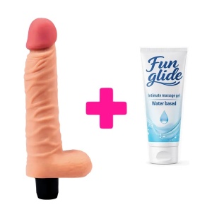 Mekani vibrator sa testisima 21cm the real deal i lubrikant | KOMBINUJ I UŠTEDI 145