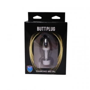 Metalni analni dildo sa crvenim dijamantom 8cm | Size S