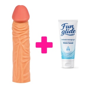 Realisticna navlaka za penis 18.5cm i lubrikant | KOMBINUJ I UŠTEDI 141