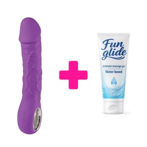 Silikonski vibrator Prometheus purple i lubrikant | KOMBINUJ I UŠTEDI 122