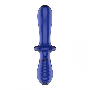 Stakleni Dupli dildo | SATISFYER Double Crystal Glass Dildo Blue