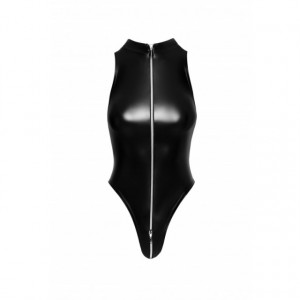 Bodi sa dvostranim rajsferšlusom | Powerwetlook bodysuit with front zipper