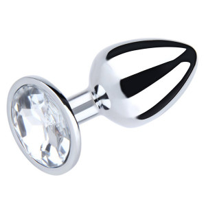 Mali metalni analni dildo sa belim dijamantom | Size S
