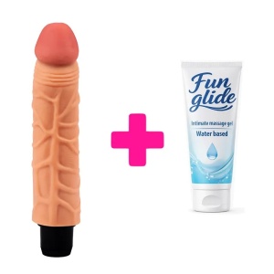 Mekani vibrator 18.5cm the real deal i lubrikant | KOMBINUJ I UŠTEDI 144