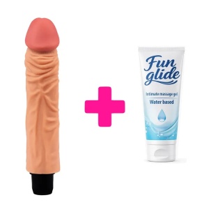 Mekani vibrator 21.5cm the real deal i lubrikant | KOMBINUJ I UŠTEDI 143