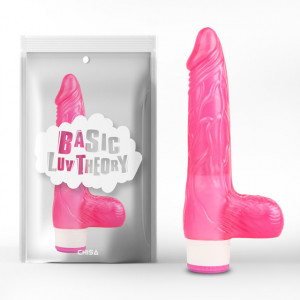 Realisticni vibrator sa testisima | Luv Pleaser Pink
