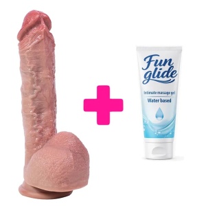 Savitljivi silikonski dildo Hyper Realistic Dildo i lubrikant | KOMBINUJ I UŠTEDI ku167