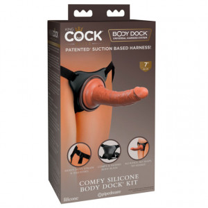 Strap on sa silikonskim dildom 18cm | King Elite Silicone Body Dock Kit
