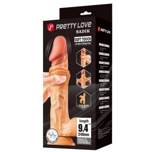 Vibro dildo sa kozicom koja se pomera 24cm | Buraq
