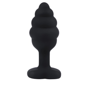 Mali rebrasti silikonski analni dildo sa dijamantom | Size S