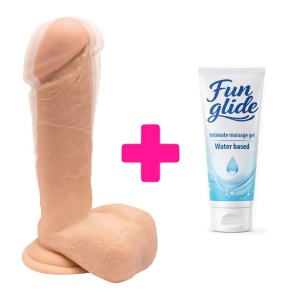 Rotirajuci vibro dildo 19cm i lubrikant | KOMBINUJ I UŠTEDI 157