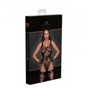 Seksi bodi od tila | Tulle body with patterned flock embroidery