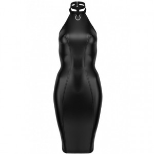 Seksi haljina sa rajsferšlusom | Powerwetlook Pencil dress with ring on collar and zipper