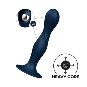 Silikonski dildo | SATISFYER Double Ball-R dark blue