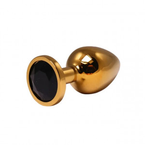 Srednji zlatni analni dildo sa crnim dijamantom | Size M