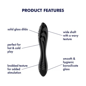 Stakleni Dildo | SATISFYER Dazzling Crystal Glass Dildo Black 1