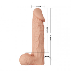 Vibrirajući strap on sa mekanim dildom | DILDO 9.4 INCH