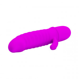Ljubičasti silikonski vibrator sa dodatnom stimulacijom klitorisa | Arnd