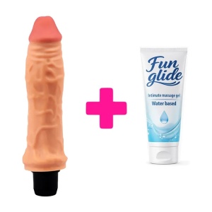 Mekani vibrator 19cm the real deal i lubrikant | KOMBINUJ I UŠTEDI 146