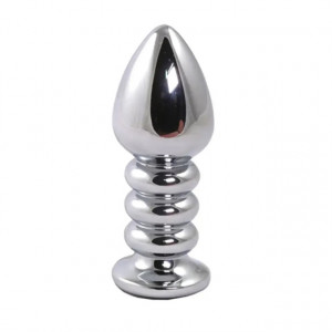 Metalni analni dildo sa crnim dijamantom 10cm | Size M