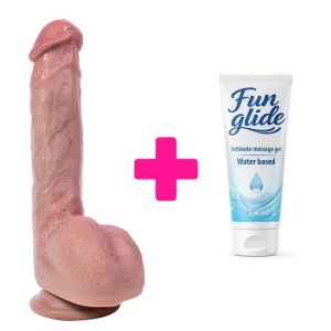 Savitljivi silikonski dildo Hyper Realistic Dildo i lubrikant | KOMBINUJ I UŠTEDI ku168