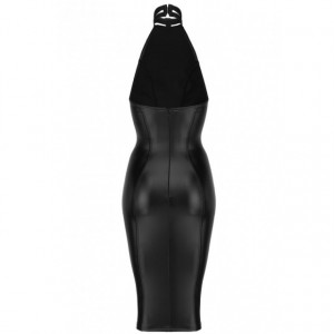 Seksi haljina sa rajsferšlusom | Powerwetlook Pencil dress with ring on collar and zipper