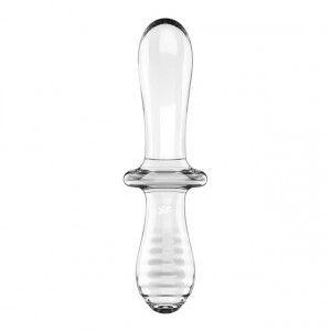 Stakleni Dupli Dildo | SATISFYER Double Crystal Glass Dildo Transparent