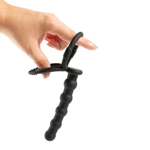 Crni silikonski dildo za duplu penetraciju i lubrikant | KOMBINUJ I UŠTEDI 209