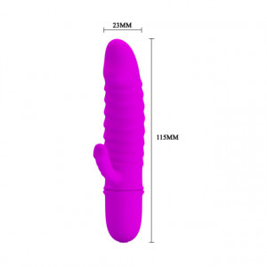 Ljubičasti silikonski vibrator sa dodatnom stimulacijom klitorisa | Arnd