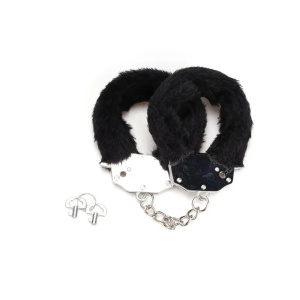 Metalne lisice crno krzno | Furry Fun Cuffs