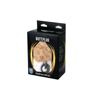 Metalni analni dildo sa braon repom | Metal Anal Plug Brown Tail