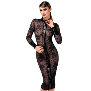 Seksi haljina | Noirelle Lace Button up Midi dress