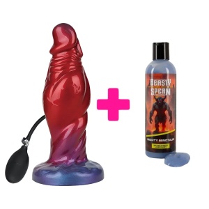 Silikonski dildo na naduvavanje Shadow Behemothi i Lubrikant Beasty Sperm | KOMBINUJ I UŠTEDI 229