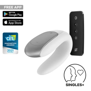 Vibrator za parove sa bežičnim daljinskim | SATISFYER DOUBLE FUN WHITE