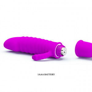 Ljubičasti silikonski vibrator sa dodatnom stimulacijom klitorisa | Arnd