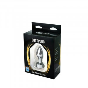 Metalni analni dildo sa crvenim dijamantom 8cm | Size S
