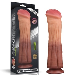 Silikonski dildo 30cm | 12in Dual Layered Platinum Silicone Cock