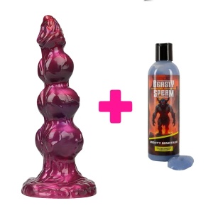 Silikonski dildo Primal Beastlord i Lubrikant Beasty Sperm | KOMBINUJ I UŠTEDI 230
