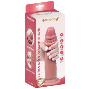 Silikonski dildo sa kožicom koja se pomera 21cm | Dildo with movable skin